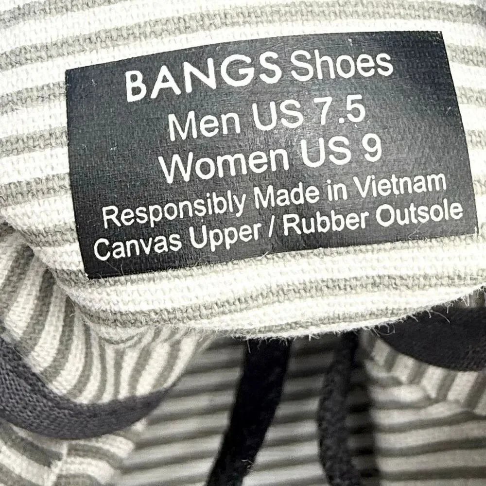 Bangs Onyx Dark Gray High Top Lace Up Canvas Sneakers - US Women’s 9 / Men’s 7.5